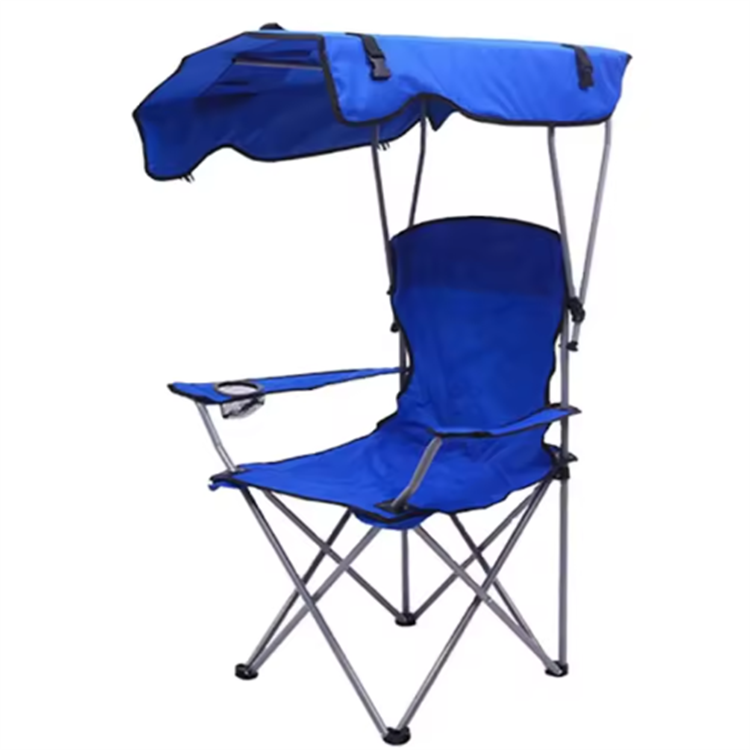 Wholesale Outdoor Metal Fishing Foldable Camping Portable Beach Chair with Sun Canopy Shade