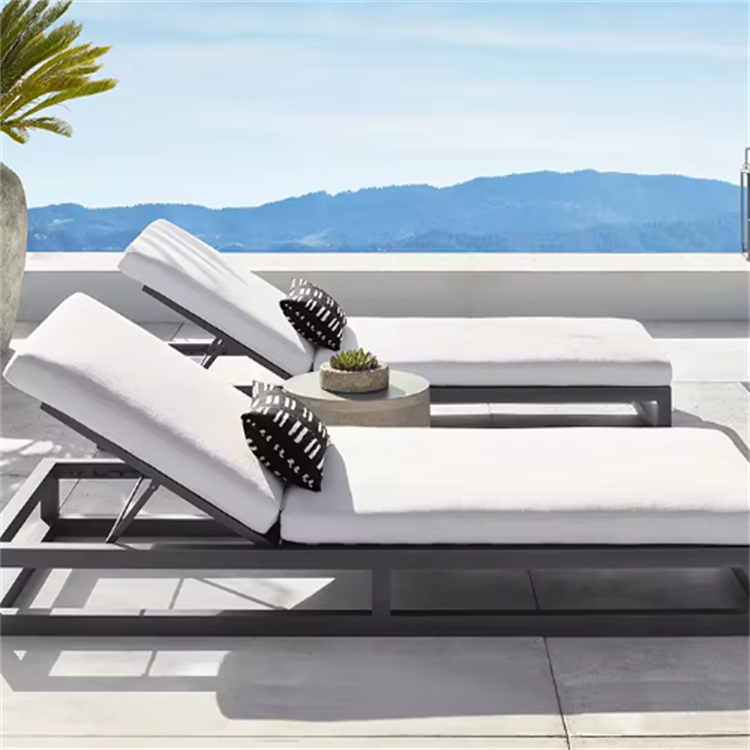 Best Selling New Outdoor removeable Sun Lounge Day Bed Wheels Pool Furniture